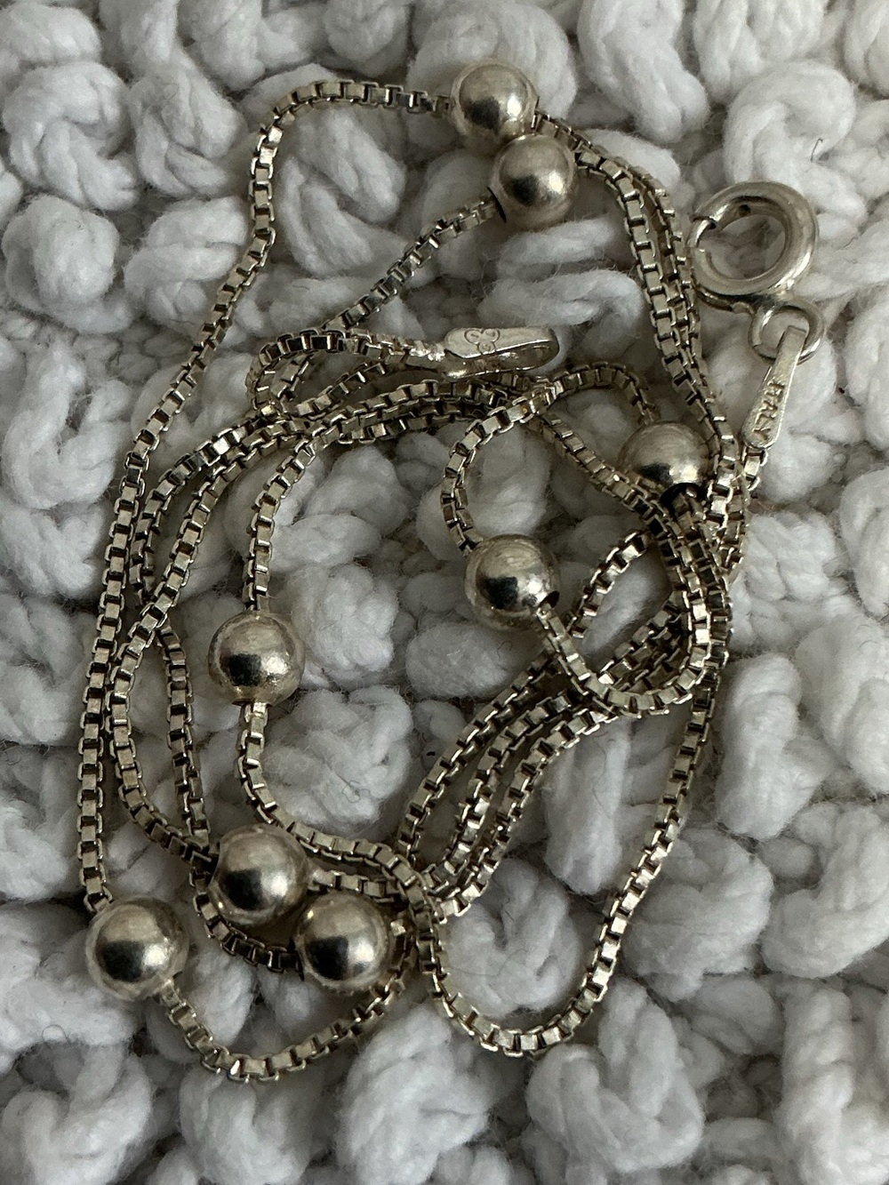 Vintage 925 IBB International Bullion and Metal Brokers Italy Ball Chain